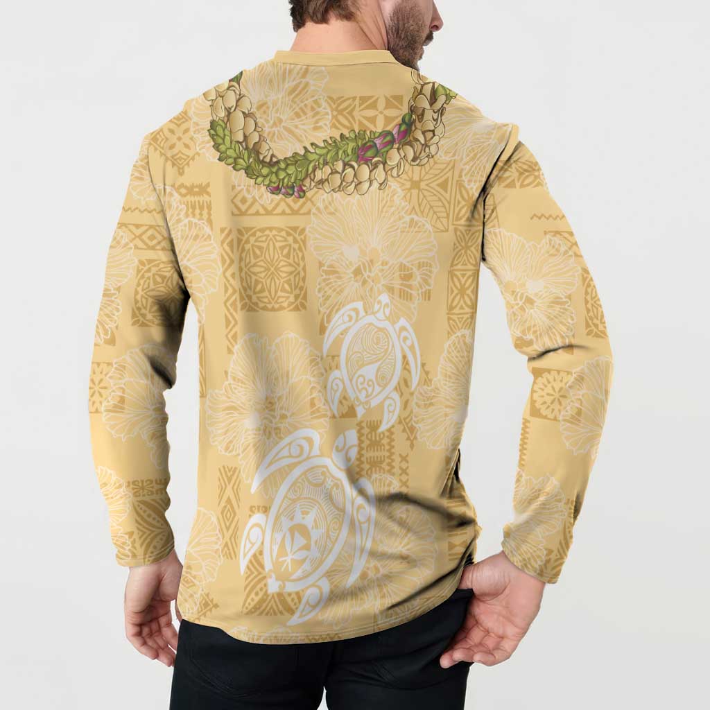 Aloha Honolulu Festival Button Sweatshirt Hawaii Kapa Mix Flowers Lei LT7 - Polynesian Pride