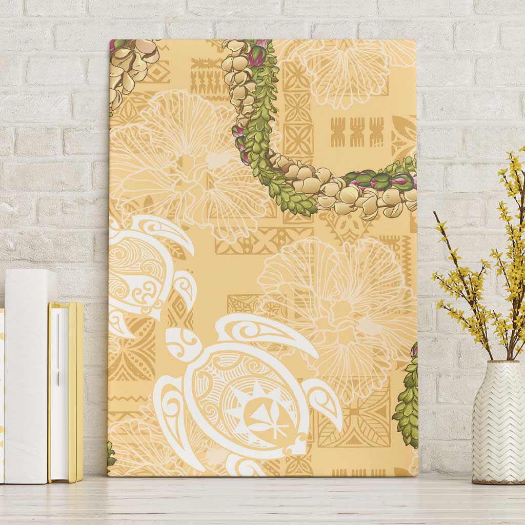 Aloha Honolulu Festival Canvas Wall Art Hawaii Kapa Mix Flowers Lei LT7 Without Frame Yellow - Polynesian Pride