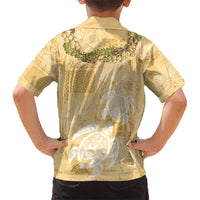 Aloha Honolulu Festival Kid Hawaiian Shirt Hawaii Kapa Mix Flowers Lei LT7 - Polynesian Pride