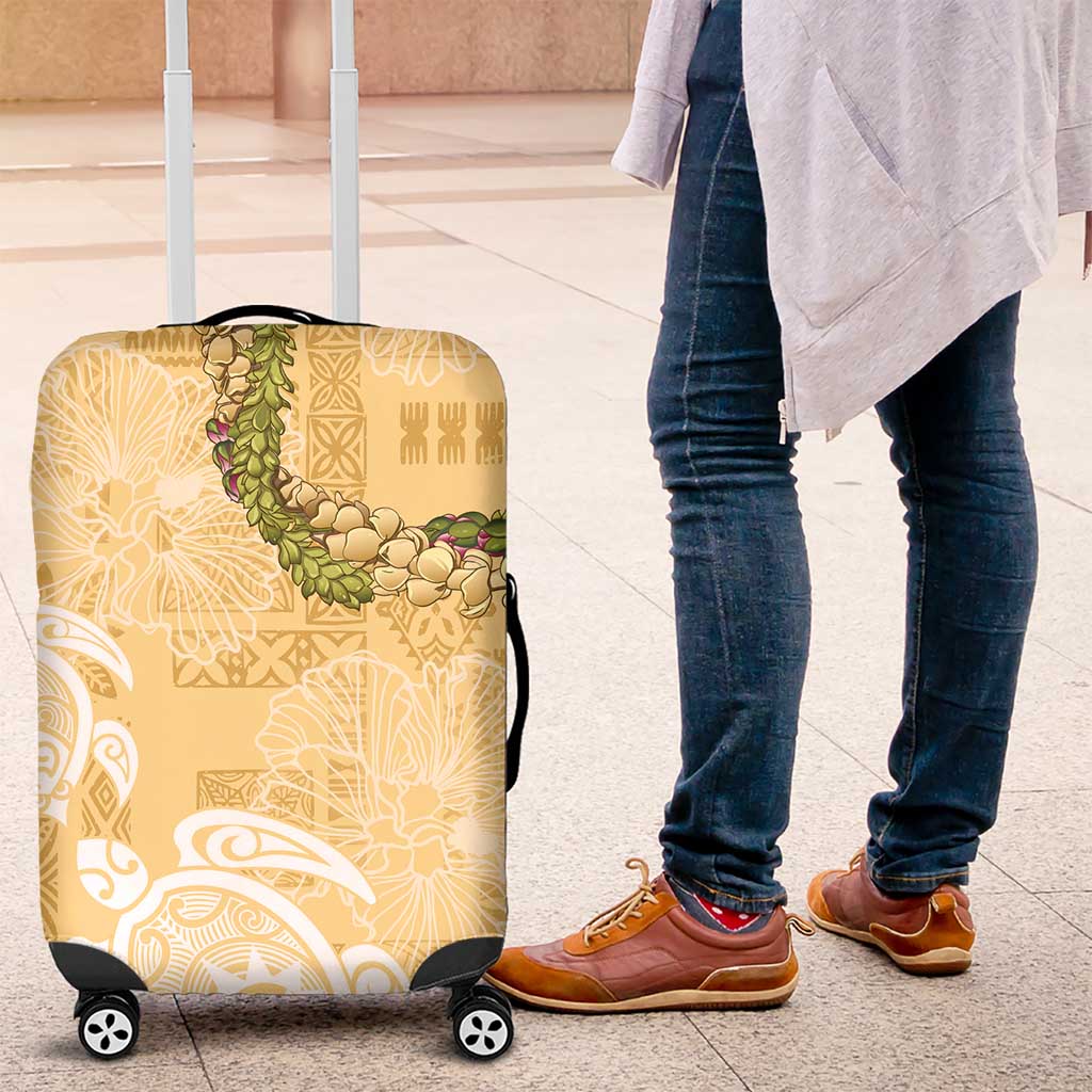 Aloha Honolulu Festival Luggage Cover Hawaii Kapa Mix Flowers Lei LT7 Yellow - Polynesian Pride