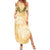 Aloha Honolulu Festival Summer Maxi Dress Hawaii Kapa Mix Flowers Lei