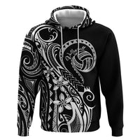 Polynesia Beach Volleyball Personalized Hoodie Basic LT7 Pullover Hoodie Black - Polynesian Pride