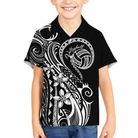 Polynesia Beach Volleyball Personalized Kid Hawaiian Shirt Basic LT7 Kid Black - Polynesian Pride