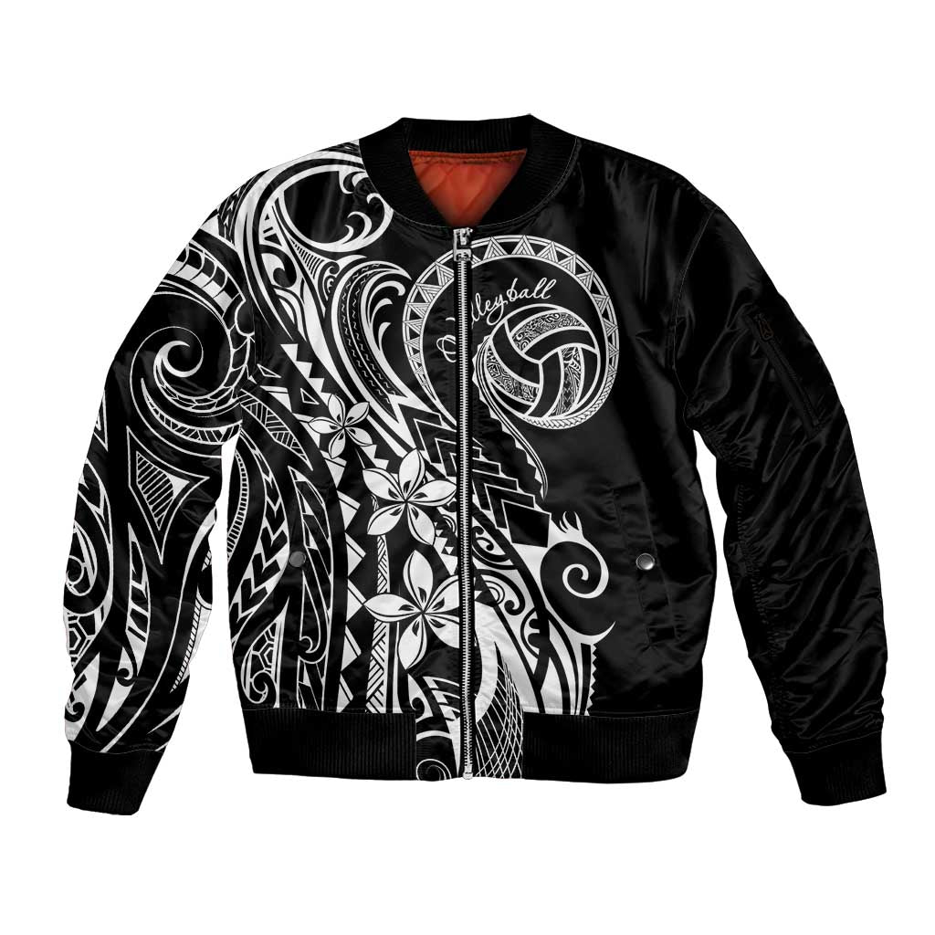Polynesia Beach Volleyball Personalized Sleeve Zip Bomber Jacket Basic LT7 Unisex Black - Polynesian Pride