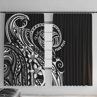 Polynesia Beach Volleyball Personalized Window Curtain Basic LT7 With Hooks Black - Polynesian Pride