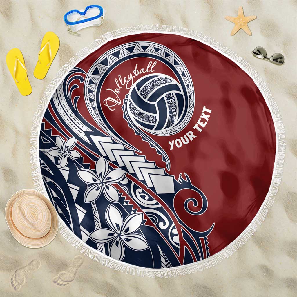Polynesia Beach Volleyball Personalized Beach Blanket Special LT7 One Size 150cm Red Blue - Polynesian Pride