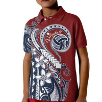 Polynesia Beach Volleyball Personalized Kid Polo Shirt Special LT7 Kid Red Blue - Polynesian Pride