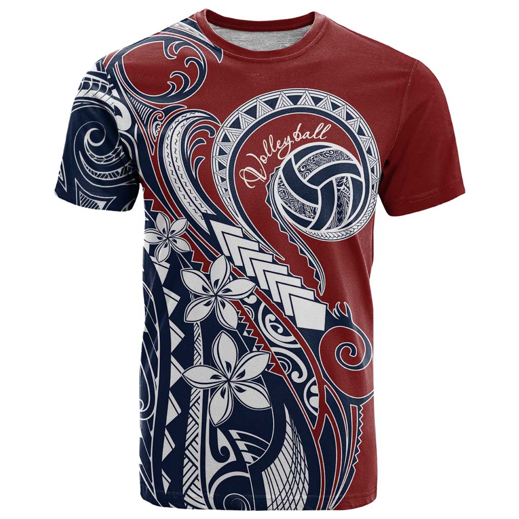 Polynesia Beach Volleyball Personalized T Shirt Special LT7 Red Blue - Polynesian Pride