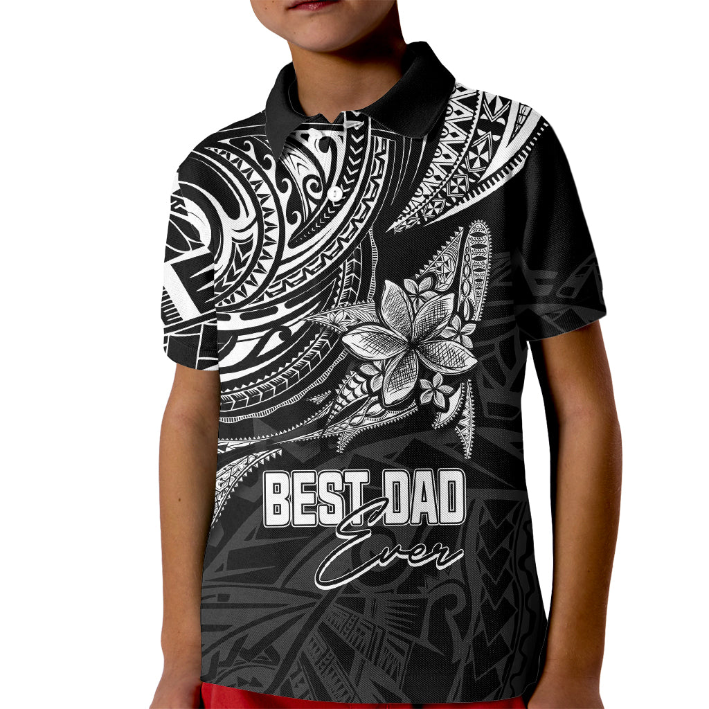 Personalised Father's Day Polynesian Kid Polo Shirt Best Dad Ever - Black LT7 Kid Black - Polynesian Pride