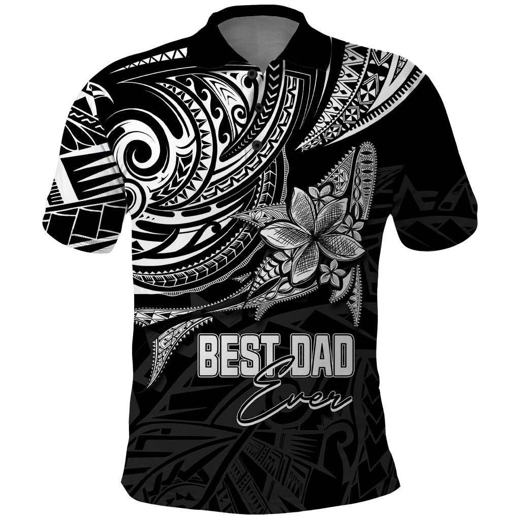 Custom Fathers Day Polynesian Polo Shirt Best Dad Ever Black LT7 Black - Polynesian Pride