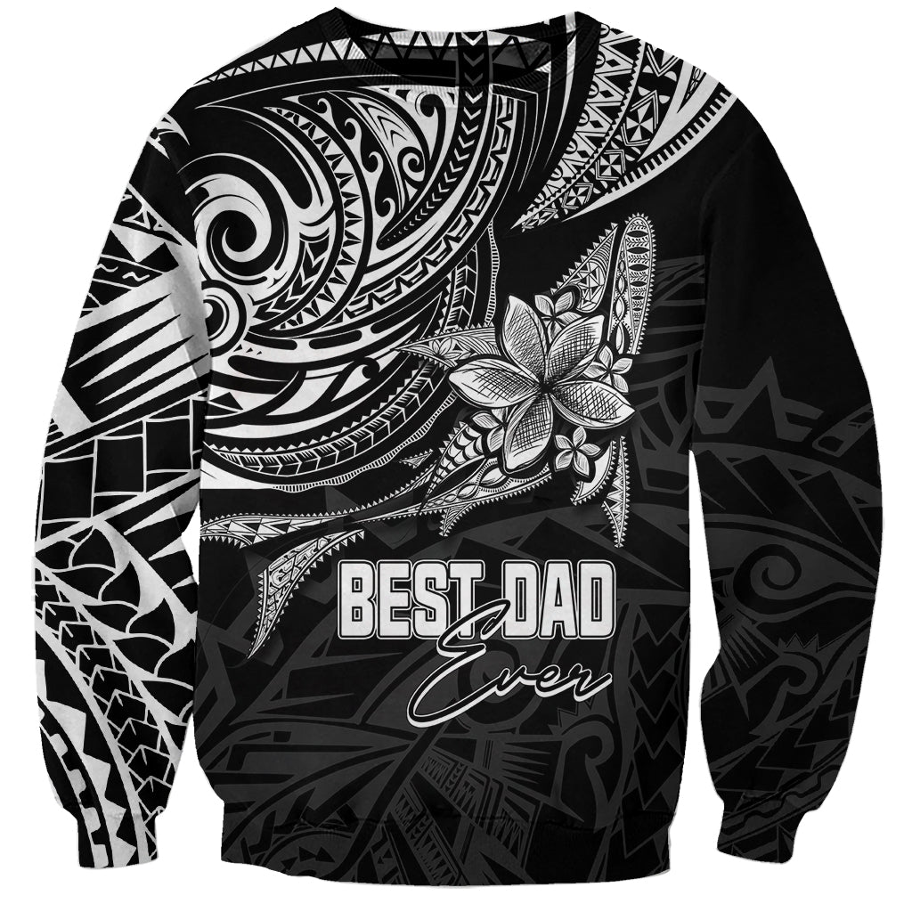 Personalised Father's Day Polynesian Sweatshirt Best Dad Ever - Black LT7 Unisex Black - Polynesian Pride