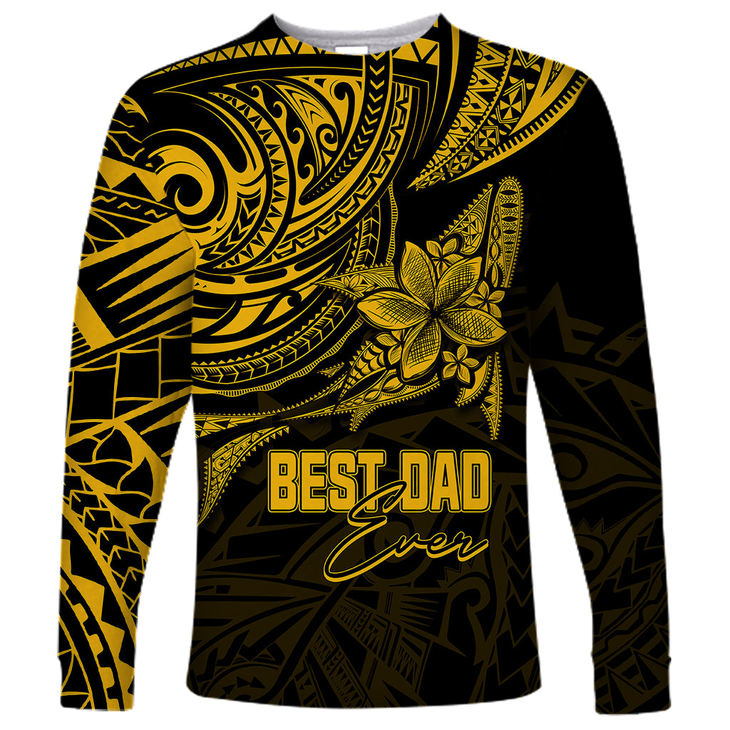 Personalised Father's Day Polynesian Long Sleeve Shirt Best Dad Ever - Gold LT7 Unisex Gold - Polynesian Pride