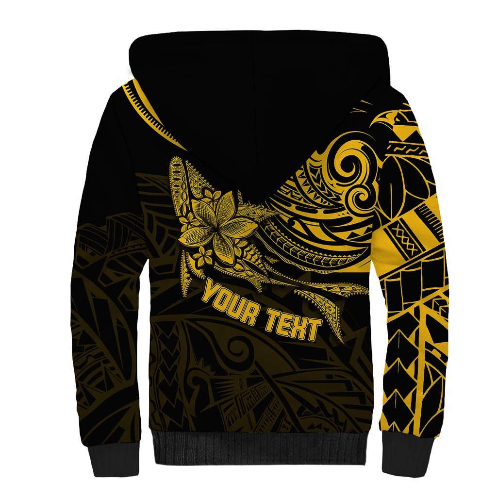Personalised Father's Day Polynesian Sherpa Hoodie Best Dad Ever - Gold LT7 - Polynesian Pride