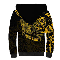Personalised Father's Day Polynesian Sherpa Hoodie Best Dad Ever - Gold LT7 - Polynesian Pride