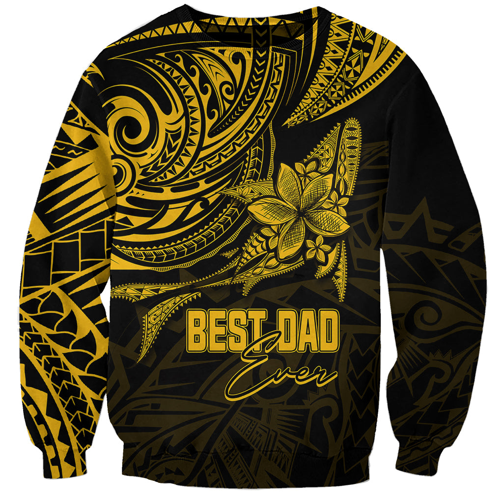 Personalised Father's Day Polynesian Sweatshirt Best Dad Ever - Gold LT7 Unisex Gold - Polynesian Pride