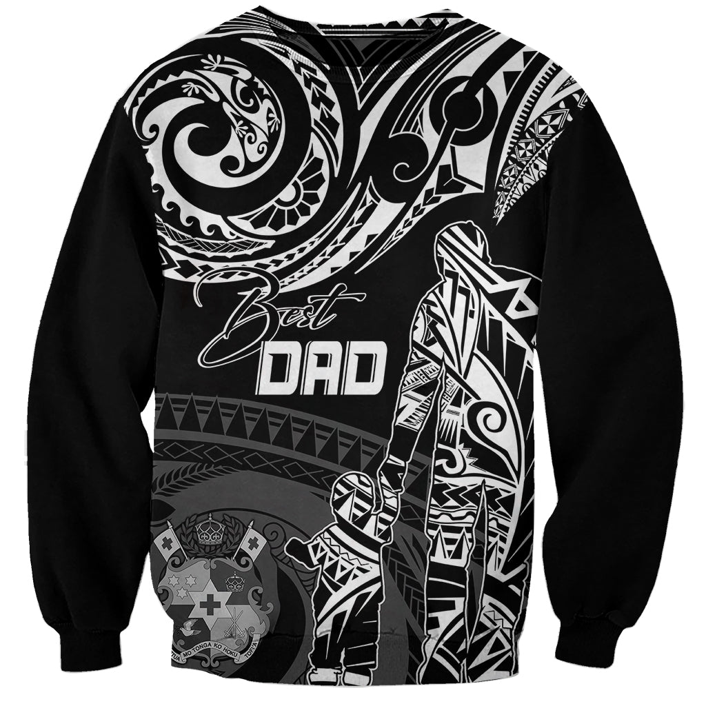 Personalised Father's Day Tonga Sweatshirt Polynesian Dad & Kid LT7 Unisex Black - Polynesian Pride