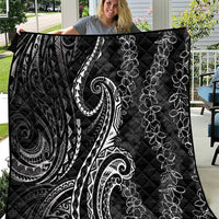 Polynesia Plumeria Lei Quilt Black Curves Motif LT7 Black - Polynesian Pride