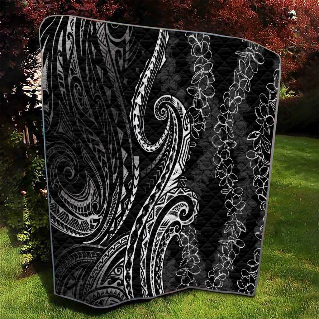 Polynesia Plumeria Lei Quilt Black Curves Motif LT7 - Polynesian Pride