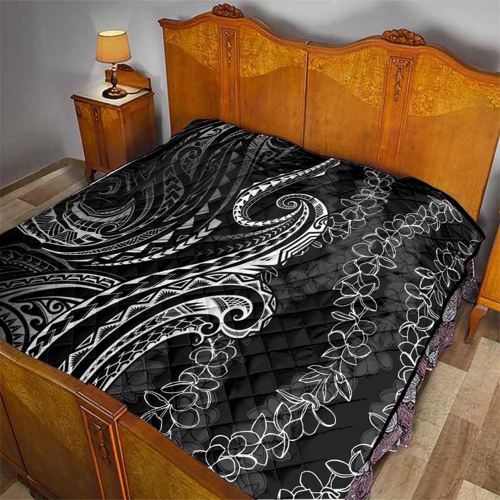 Polynesia Plumeria Lei Quilt Black Curves Motif LT7 - Polynesian Pride
