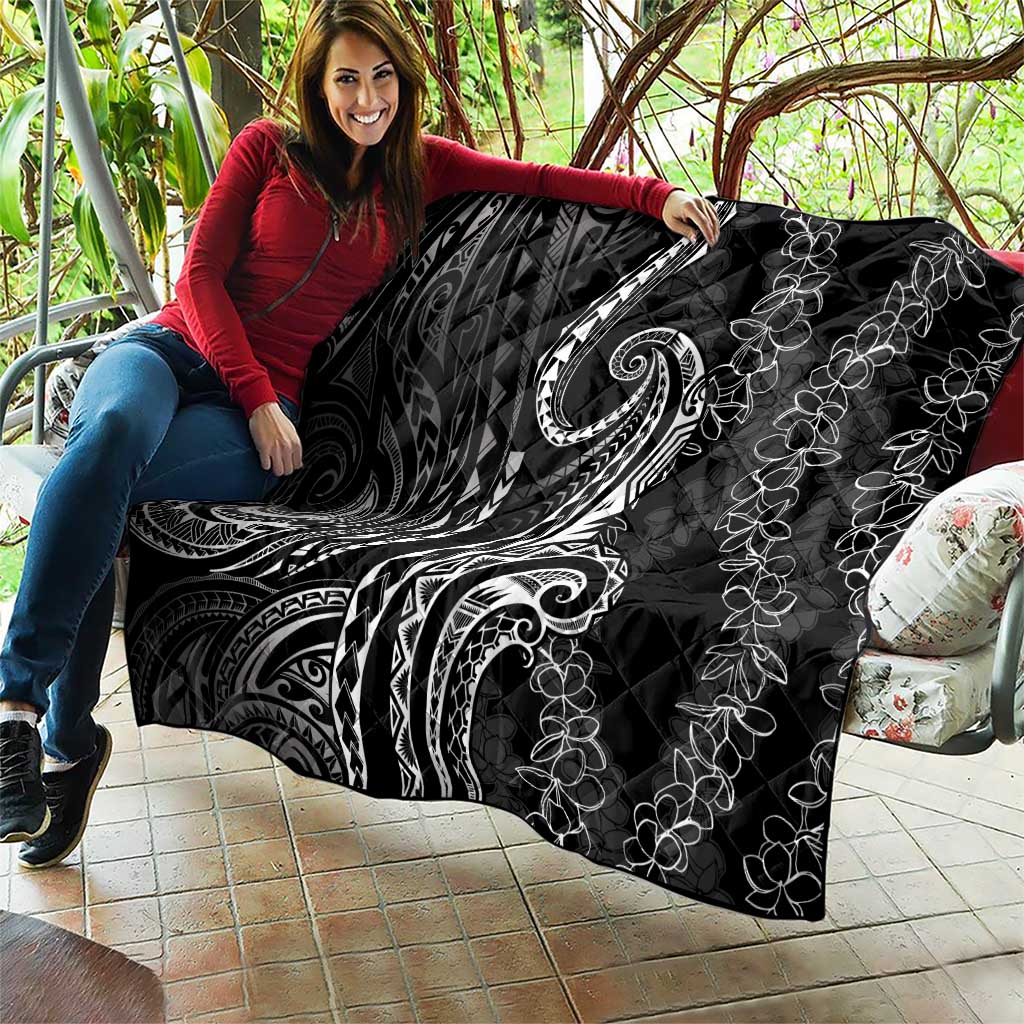 Polynesia Plumeria Lei Quilt Black Curves Motif LT7 - Polynesian Pride