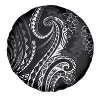 Polynesia Plumeria Lei Spare Tire Cover Black Curves Motif LT7 - Polynesian Pride