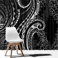 Polynesia Plumeria Lei Window Curtain Black Curves Motif LT7 - Polynesian Pride