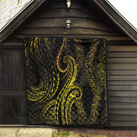 Polynesia Plumeria Lei Quilt Black Gold Curves Motif LT7 - Polynesian Pride