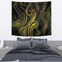 Polynesia Plumeria Lei Tapestry Black Gold Curves Motif LT7 - Polynesian Pride