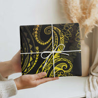 Polynesia Plumeria Lei Wrapping Paper Black Gold Curves Motif LT7 - Polynesian Pride