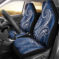 Polynesia Plumeria Lei Car Seat Cover Navy Blue Curves Motif LT7 - Polynesian Pride