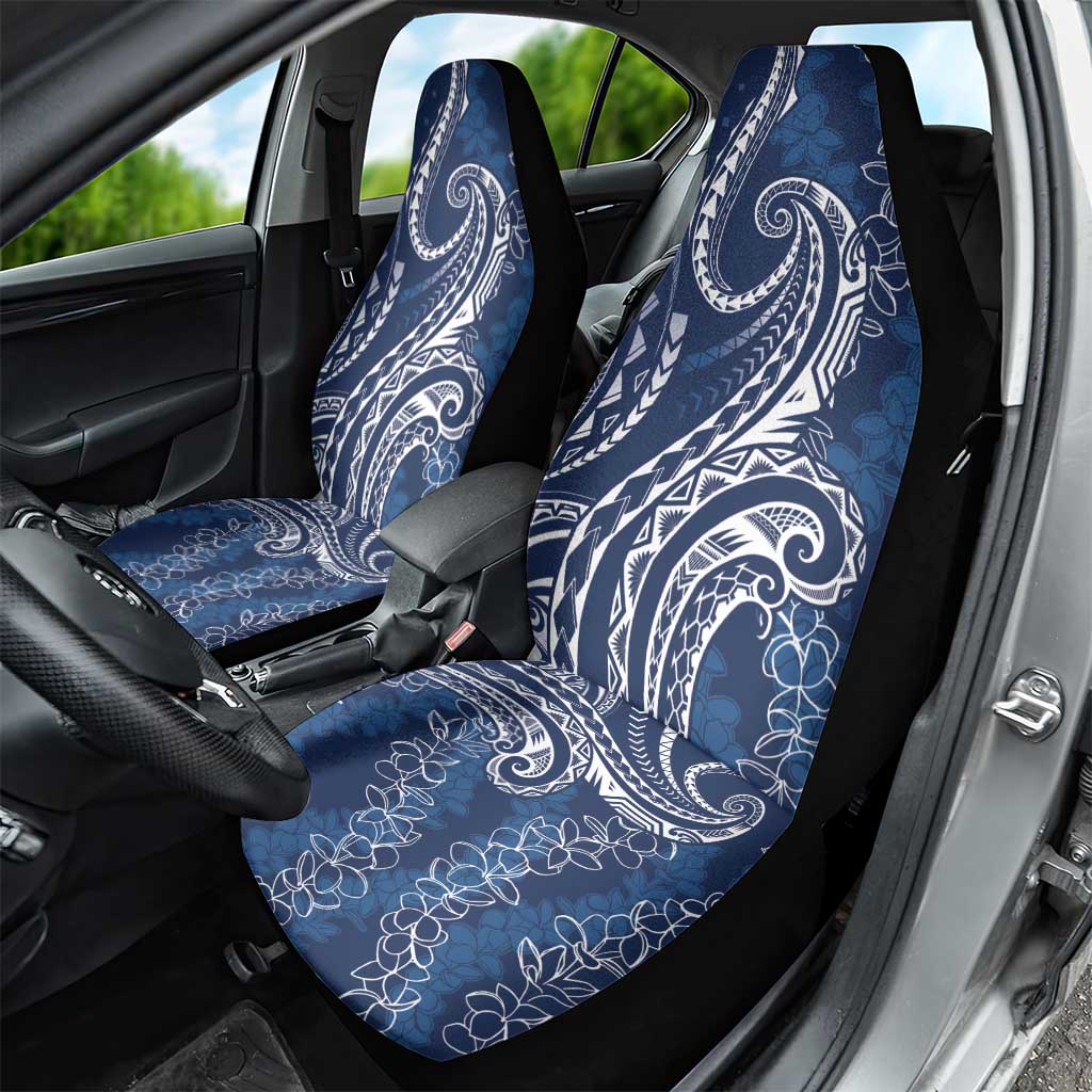 Polynesia Plumeria Lei Car Seat Cover Navy Blue Curves Motif LT7 - Polynesian Pride