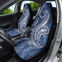 Polynesia Plumeria Lei Car Seat Cover Navy Blue Curves Motif LT7 - Polynesian Pride