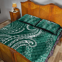 Polynesia Plumeria Lei Quilt Bed Set Sage Green Curves Motif LT7 - Polynesian Pride