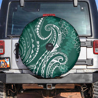 Polynesia Plumeria Lei Spare Tire Cover Sage Green Curves Motif LT7 Dark Green - Polynesian Pride