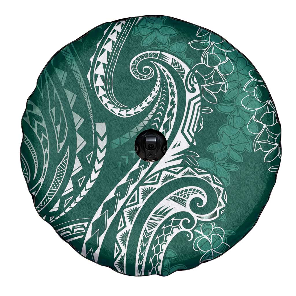 Polynesia Plumeria Lei Spare Tire Cover Sage Green Curves Motif LT7 - Polynesian Pride