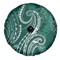 Polynesia Plumeria Lei Spare Tire Cover Sage Green Curves Motif LT7 - Polynesian Pride