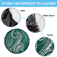 Polynesia Plumeria Lei Spare Tire Cover Sage Green Curves Motif LT7 - Polynesian Pride