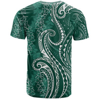 Polynesia Plumeria Lei T Shirt Sage Green Curves Motif LT7 - Polynesian Pride