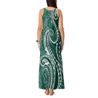 Polynesia Plumeria Lei Tank Maxi Dress Sage Green Curves Motif LT7 - Polynesian Pride
