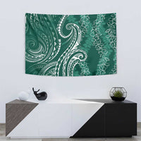 Polynesia Plumeria Lei Tapestry Sage Green Curves Motif LT7 - Polynesian Pride