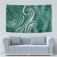 Polynesia Plumeria Lei Tapestry Sage Green Curves Motif LT7 - Polynesian Pride