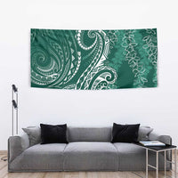 Polynesia Plumeria Lei Tapestry Sage Green Curves Motif LT7 - Polynesian Pride