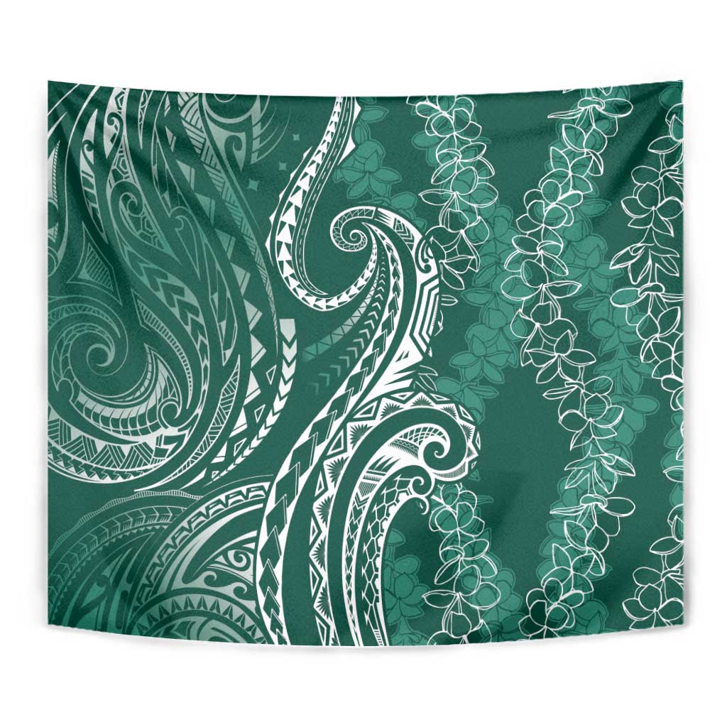 Polynesia Plumeria Lei Tapestry Sage Green Curves Motif LT7 - Polynesian Pride
