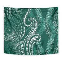 Polynesia Plumeria Lei Tapestry Sage Green Curves Motif LT7 - Polynesian Pride