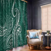 Polynesia Plumeria Lei Window Curtain Sage Green Curves Motif LT7 - Polynesian Pride