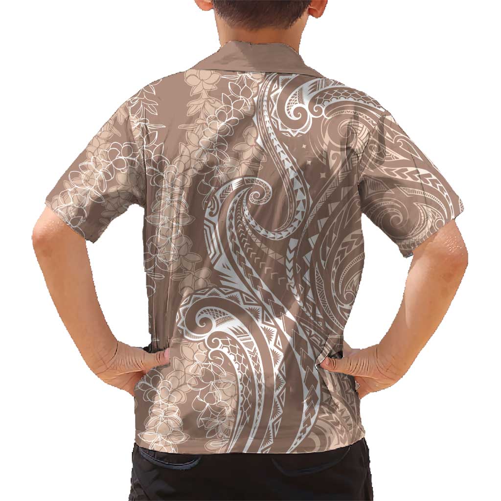 Polynesia Plumeria Lei Hawaiian Shirt Beige Curves Motif LT7 - Polynesian Pride