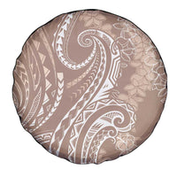 Polynesia Plumeria Lei Spare Tire Cover Beige Curves Motif LT7 - Polynesian Pride