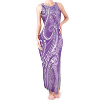 Polynesia Plumeria Lei Tank Maxi Dress Periwinkle Curves Motif LT7 Women Periwinkle - Polynesian Pride