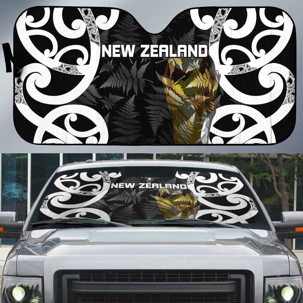 New Zealand WC2026 Black Auto Sun Shade Silver Fern LT7 Black - Polynesian Pride
