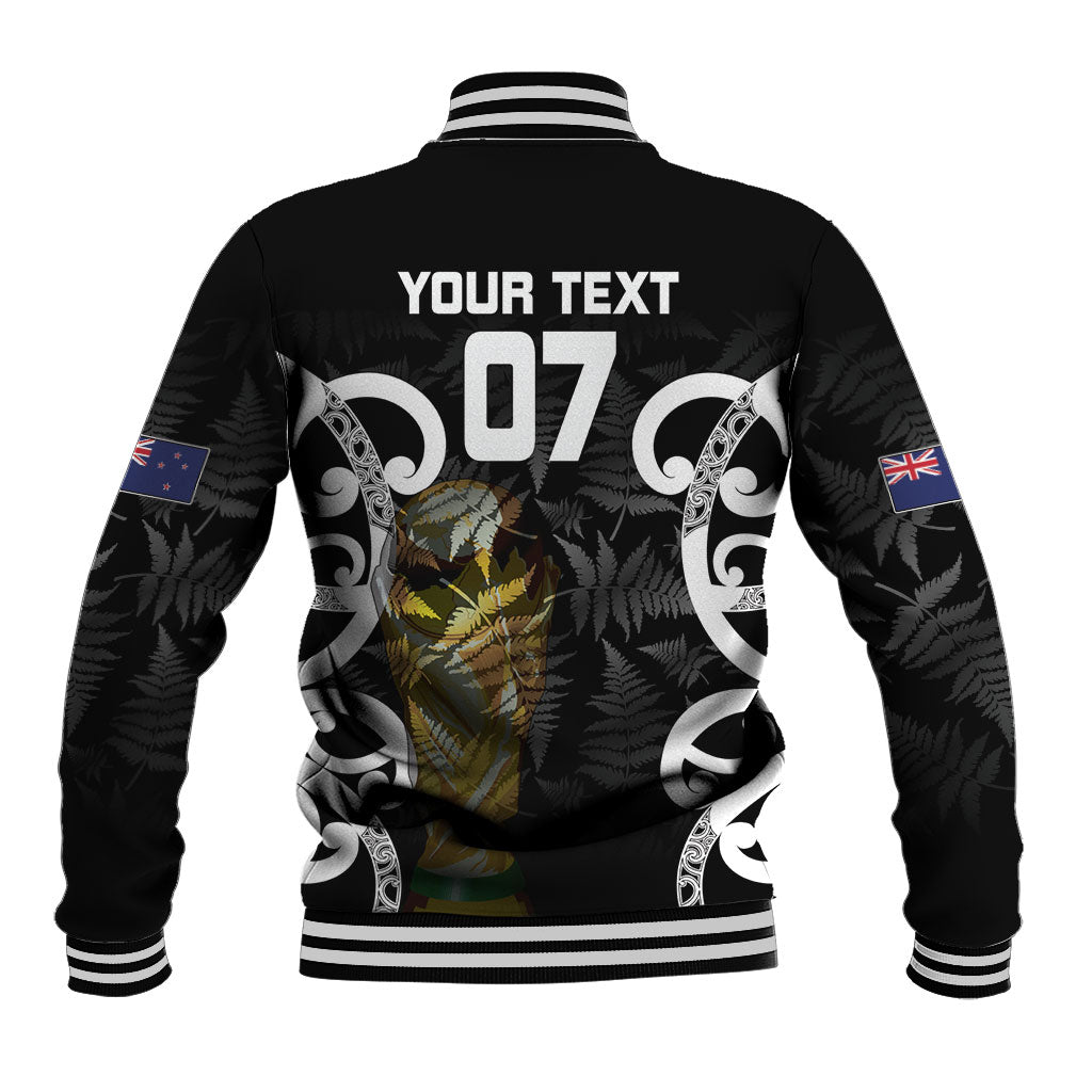 New Zealand WC2026 Custom Black Baseball Jacket Silver Fern LT7 - Polynesian Pride